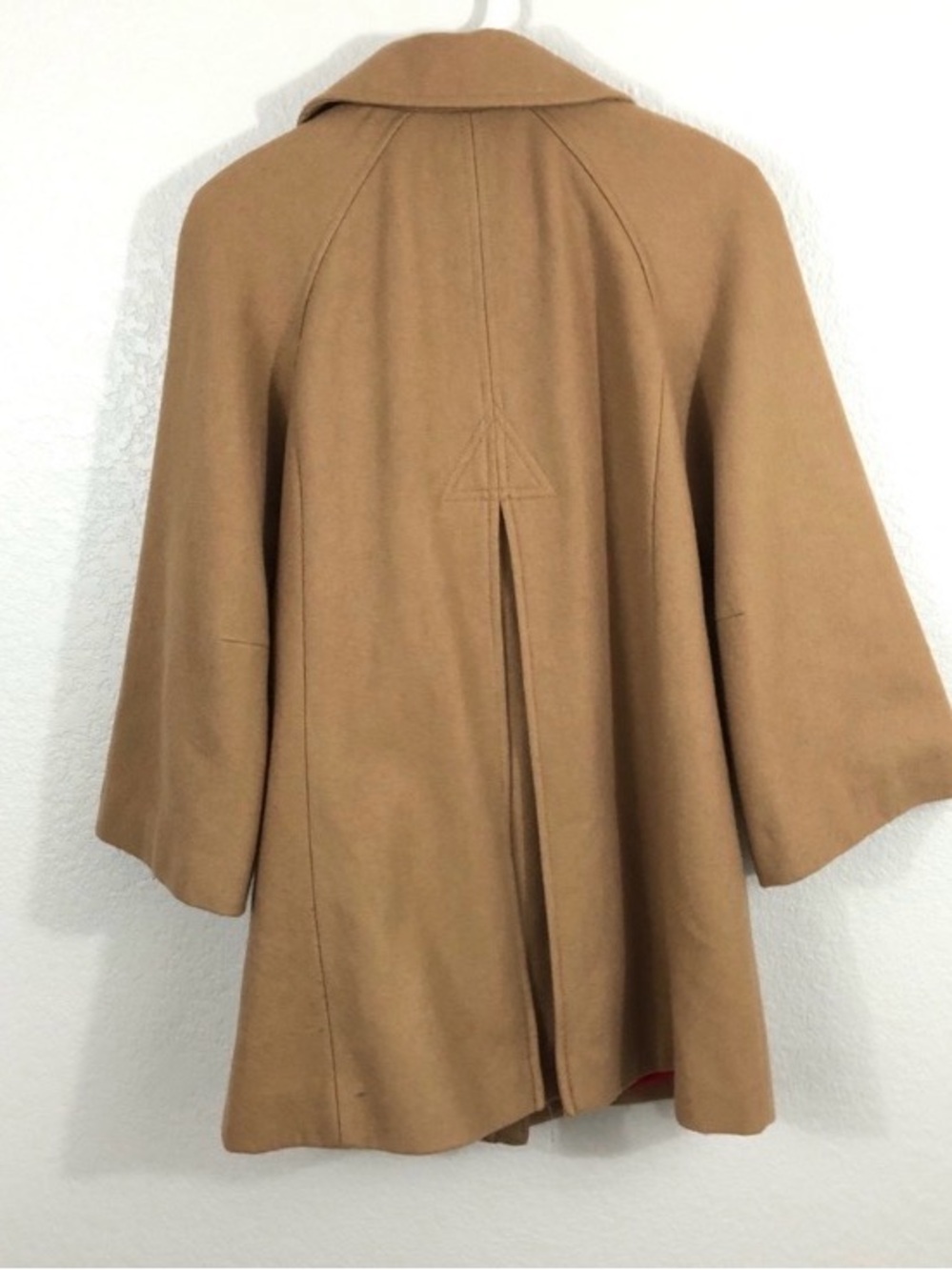 Anthropologie Elevenses Tan Wool Toggle Coat xs 2 - Picture 8 of 11